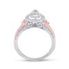 Image 4 : Pear Diamond Bridal Wedding Ring Band Set 1 Cttw 14kt Two-tone Gold