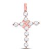 Diamond Bound Cross Pendant 1 Cttw 14kt Rose Gold