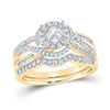 Princess Diamond Bridal Wedding Ring Band Set 3/4 Cttw 14kt Yellow Gold