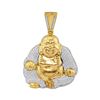 Mens Diamond Laughing Buddha Hotei Charm Pendant 1-3/4 Cttw 10kt Yellow Gold