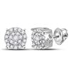 Diamond Cindys Dream Cluster Earrings 1/8 Cttw 10kt White Gold