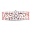 Image 2 : Marquise Diamond Cluster Curl Scroll Band Ring 1/2 Cttw 14kt Rose Gold