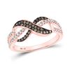 Image 1 : Brown Diamond Infinity Ring 1/3 Cttw 14kt Rose Gold