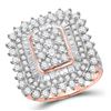 Image 1 : Baguette Diamond Cluster Ring 3-1/2 Cttw 10kt Rose Gold