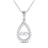 Image 1 : Diamond Moving Twinkle 2-Stone Teardrop Pendant 1/2 Cttw 10kt White Gold