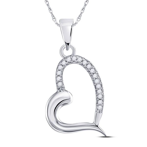 Diamond Heart Pendant 1/20 Cttw 10kt White Gold