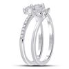 Image 2 : Diamond Spiral Cluster Ring 1/2 Cttw 14kt White Gold