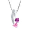 Image 1 : Heart Lab-Created Pink Sapphire Heart Pendant 7/8 Cttw Sterling Silver