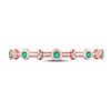 Image 2 : Emerald Dot Flower Stackable Band Ring 1/12 Cttw 10kt Rose Gold