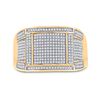 Image 2 : Mens Diamond Square Cluster Ring 5/8 Cttw 10kt Yellow Gold