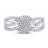 Image 2 : Diamond Woven Strand Cluster Ring 1/3 Cttw 10kt White Gold