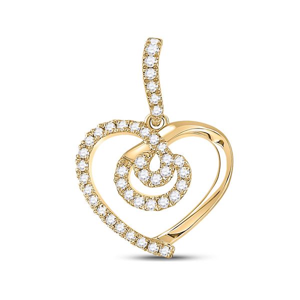 Diamond Heart Pendant 1/5 Cttw 14kt Yellow Gold