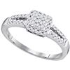 Image 1 : Diamond Square Cluster Ring 1/4 Cttw 10kt White Gold