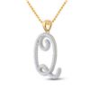 Image 2 : Diamond Initial Q Letter Pendant 1/4 Cttw 10kt Yellow Gold