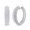 Image 1 : Diamond Hoop Earrings 1 Cttw 10kt White Gold