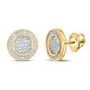 Image 1 : Mens Diamond Circle Earrings 1/4 Cttw 10kt Yellow Gold
