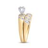 Image 2 : His Hers Diamond Solitaire Matching Wedding Set 1/20 Cttw 10kt Yellow Gold