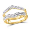 Image 1 : Diamond Wedding Band Ring Guard Enhancer 1/2 Cttw 14kt Yellow Gold