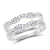 Image 1 : Diamond Wrap Ring Guard Enhancer 1/2 Cttw 14kt White Gold