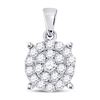 Image 1 : Diamond Cluster Pendant 1/2 Cttw 10kt White Gold