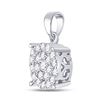 Image 2 : Diamond Cluster Pendant 1/2 Cttw 10kt White Gold