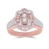 Image 1 : Diamond Oval Ring 1 Cttw 14kt Rose Gold