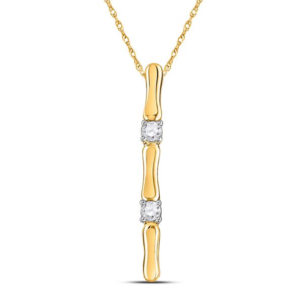 Diamond Vertical Bar Necklace 1/10 Cttw 10kt Yellow Gold