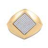 Image 2 : Mens Diamond Offset Square Ring 1/3 Cttw 10kt Yellow Gold