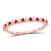 Image 1 : Ruby Diamond Stackable Band Ring 1/4 Cttw 10kt Rose Gold