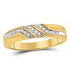 Image 3 : His Hers Diamond Solitaire Matching Wedding Set 1/3 Cttw 10kt Yellow Gold