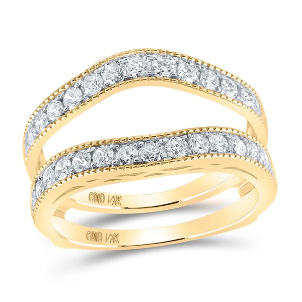 Diamond Wedding Wrap Ring Guard Enhancer 1 Cttw 14kt Yellow Gold