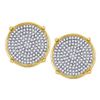 Image 1 : Mens Diamond Circle Cluster Earrings 1/2 Cttw 10kt Yellow Gold