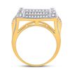 Image 3 : Mens Diamond Square Cluster Ring 1-3/8 Cttw 14kt Yellow Gold