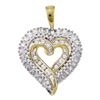 Image 1 : Diamond Heart Cluster Pendant 1/2 Cttw 10kt Yellow Gold