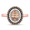 Image 2 : Oval Morganite Solitaire Diamond Fashion Ring 1-1/2 Cttw 10kt Rose Gold