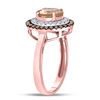 Image 3 : Oval Morganite Solitaire Diamond Fashion Ring 1-1/2 Cttw 10kt Rose Gold