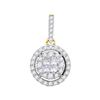 Image 1 : Princess Diamond Framed Cluster Pendant 1/2 Cttw 14kt Yellow Gold