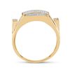 Image 3 : Mens Diamond Rectangle Cluster Ring 1/4 Cttw 10kt Yellow Gold