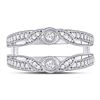 Image 2 : Diamond Wrap Ring Guard Enhancer 1/3 Cttw 14kt White Gold