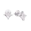 Image 1 : Princess Diamond Cluster Square Kite Earrings 1/6 Cttw 14kt White Gold