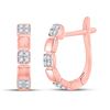 Image 1 : Diamond Hoop Earrings 1/10 Cttw 14kt Rose Gold