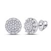 Image 1 : Diamond Cluster Earrings 1/2 Cttw 14kt White Gold