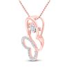 Image 2 : Diamond Moving Twinkle Butterfly Bug Pendant 1/10 Cttw 10kt Rose Gold