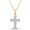 Image 1 : Diamond Cross Pendant 1/12 Cttw 10kt Yellow Gold