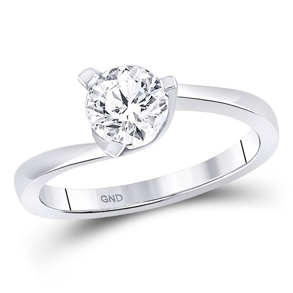 Diamond Solitaire Bridal Wedding Engagement Ring 3/4 Cttw 14kt White Gold