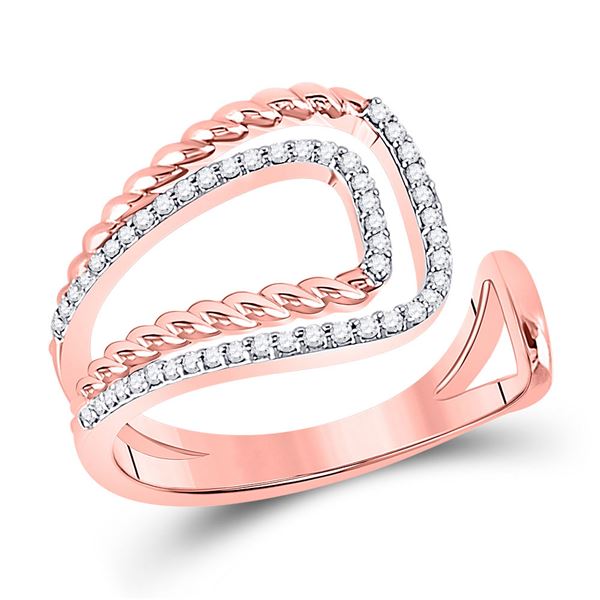 Diamond Open Rope Fashion Ring 1/5 Cttw 14kt Two-tone Gold