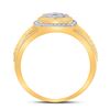 Image 4 : Mens Diamond Ribbed Square Cluster Ring 1/2 Cttw 10kt Yellow Gold