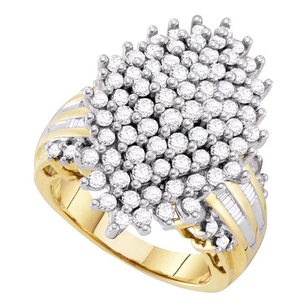 Diamond Oval Cluster Ring 2 Cttw 10kt Yellow Gold