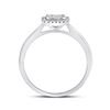 Image 3 : Diamond Square Cluster Ring 1/3 Cttw 10kt White Gold
