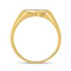 Image 3 : Mens Diamond Diagonal Offset Square Ring 1/4 Cttw 10kt Yellow Gold